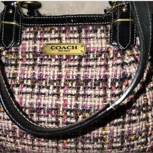Coach Multicolor Tweed Shoulder Bag GREAT CONDITION
